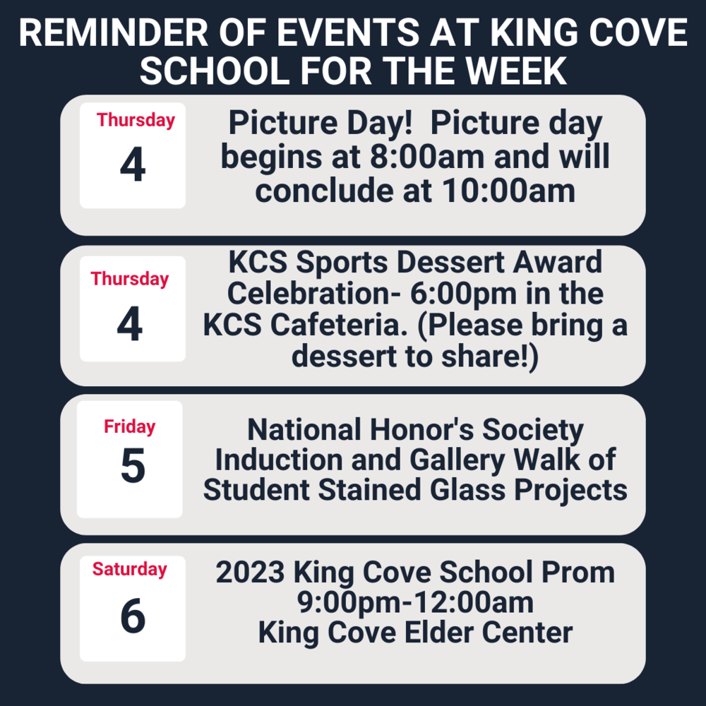 Reminder of Events at KCS