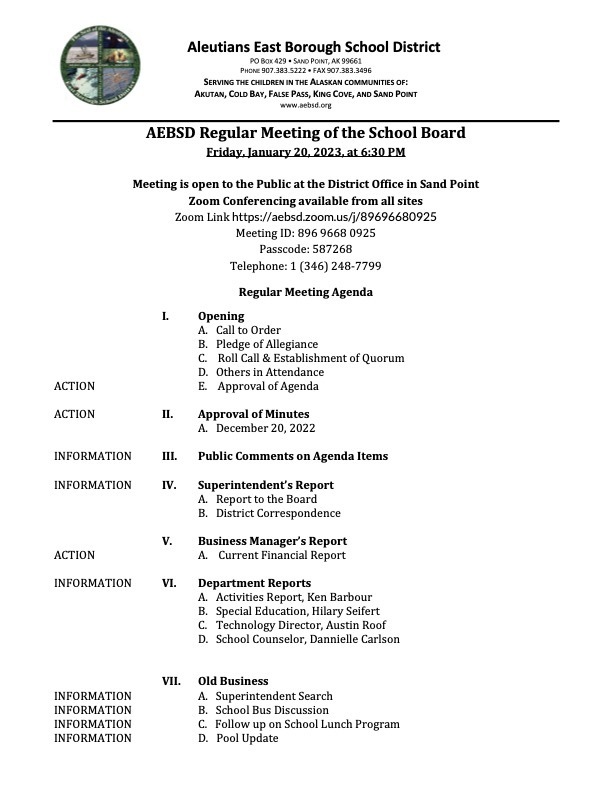 Board Meeting - Jan 2023